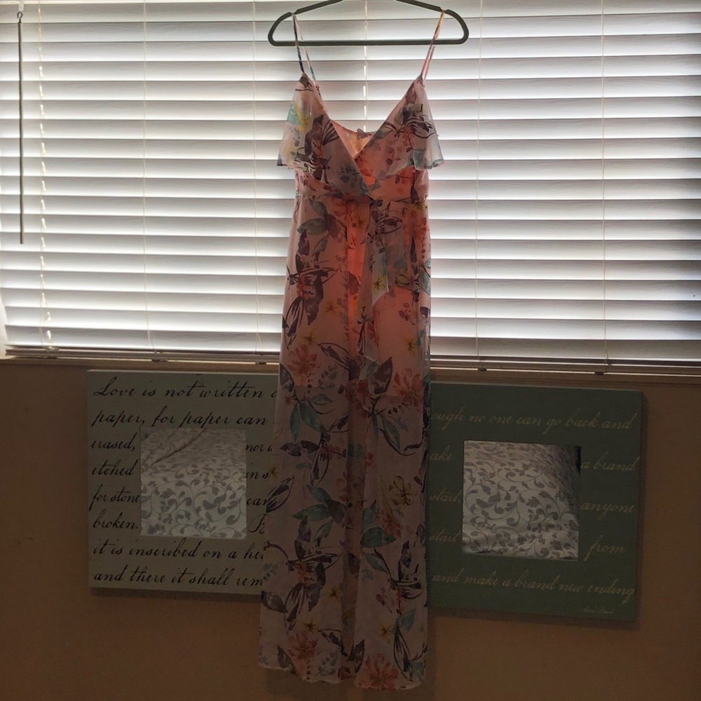 Size Small. BCBG. Pink floral print dress